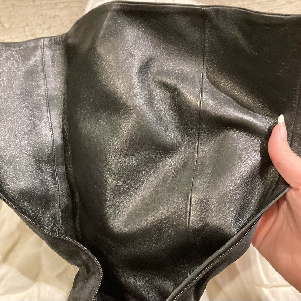 Prada Black Satin Knee-High Stiletto Boots - Picture 8 of 12